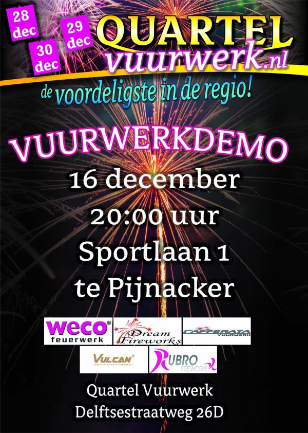 Poster vuurwerkdemo 2023